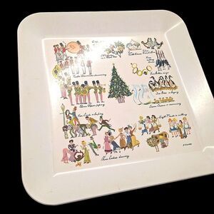TWELVE DAYS OF CHRISTMAS SERVING TRAY VTG 1954 WAVERLY PRODUCTS MCM by H.Howard